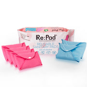 Reusable 4 Maxi sanitary pad for Moderate flow (pink color) + Super Maxi 2 pads for Heavy flow (blue color)