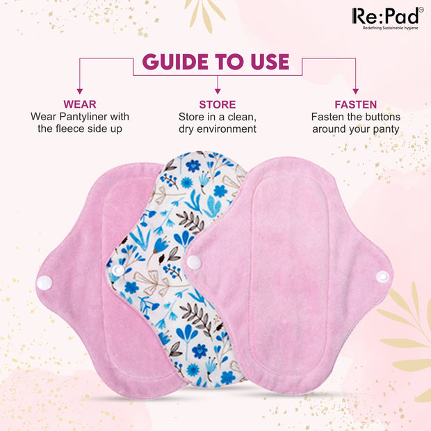 Multicolor Panty Liner Super Pack | Cotton Panty Liners | washable and Reuseable| Pack of 4