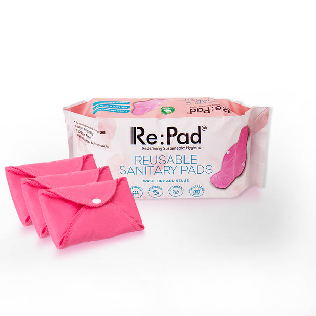 Reusable Maxi Sanitary Pad for Slow flow (Color Pink) Pack of 3 (Washable)