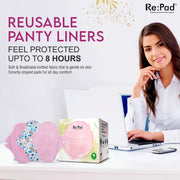 Multicolor Panty Liner Super Pack | Cotton Panty Liners | washable and Reuseable| Pack of 4