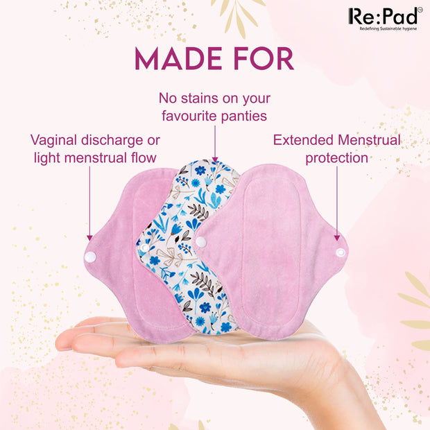 Multicolor Panty Liner Super Pack | Cotton Panty Liners | washable and Reuseable| Pack of 4